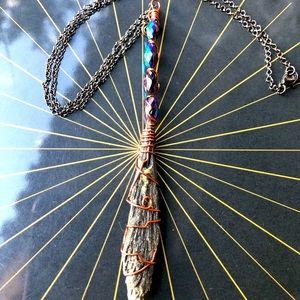 Beautifully hand crafted Black Kyanite necklace/pendulum